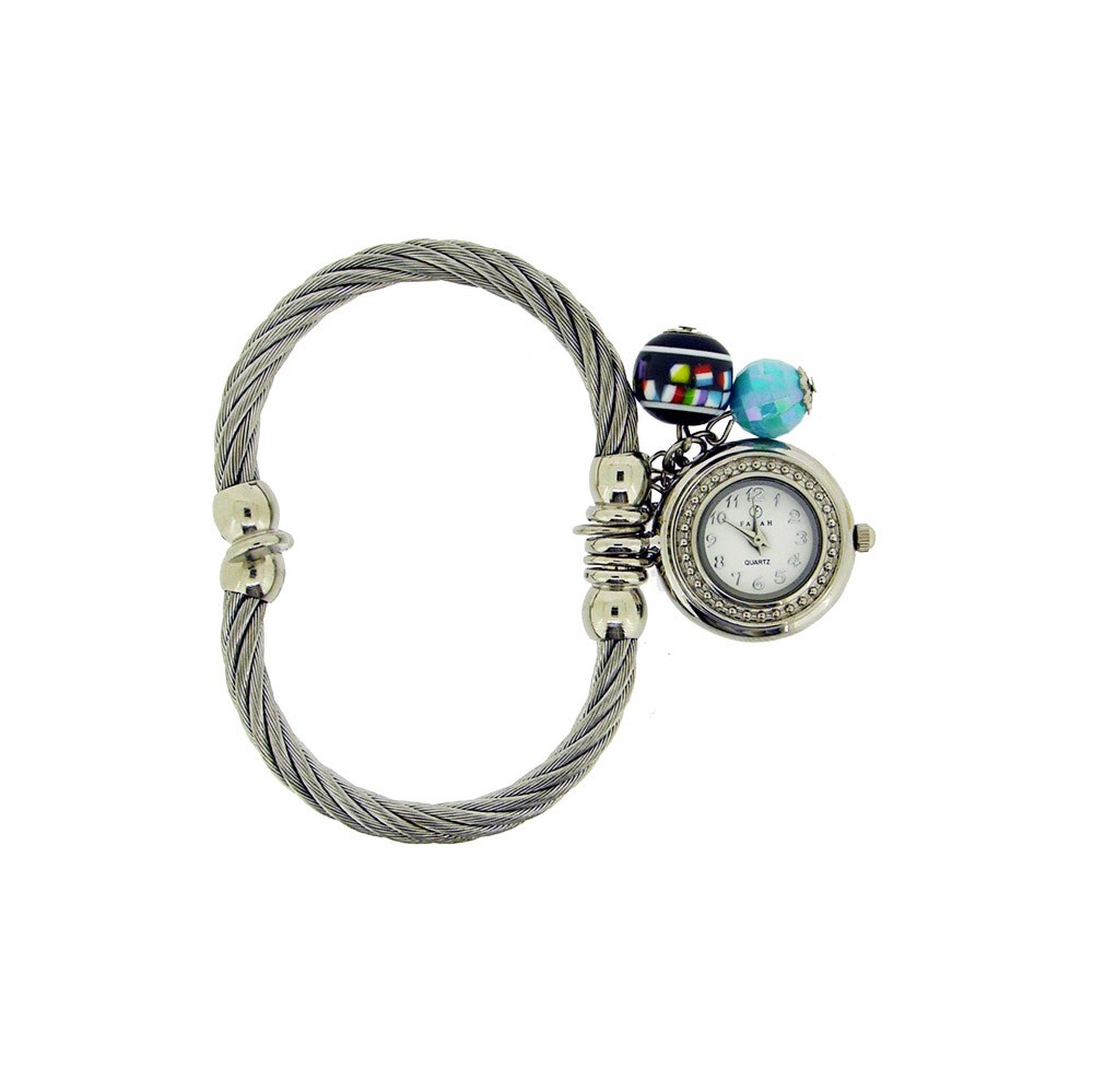 Ladies Cable Bangle Charm