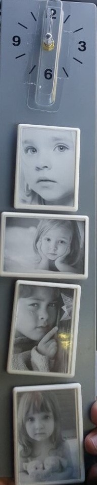 Clock With 3 Photo Frames